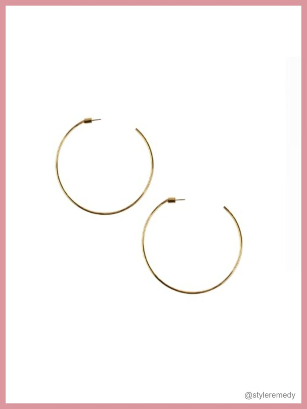 18k Gold Plated Stainless Steel Thin Hoop Earrings 2.5 Inch Hypoallergenic